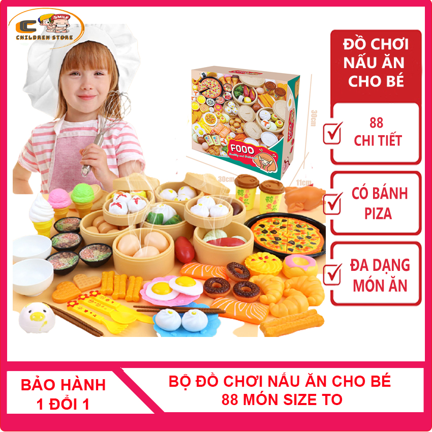 Đồ chơi nấu ăn nhà bếp 88 món Chidren store giá rẻ cho bé gái giúp bé có những phút giây vui chơi thích thú bé sẽ có tinh thần và trách nhiệm phụ giúp bố mẹ trong việc nấu ăn