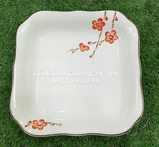 ĐĨA SÂU LÒNG ĂN LẨU NƯỚNG DĨA HÌNH VUÔNG MEN TRẮNG CAO CẤP ĐĨA SỨ BÁT TRÀNG