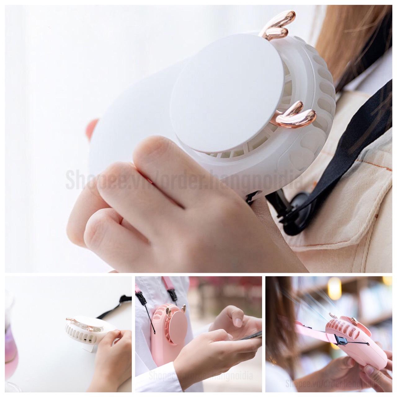 Quạt mini đeo cổ,quạt sạc usb thiết kế mới