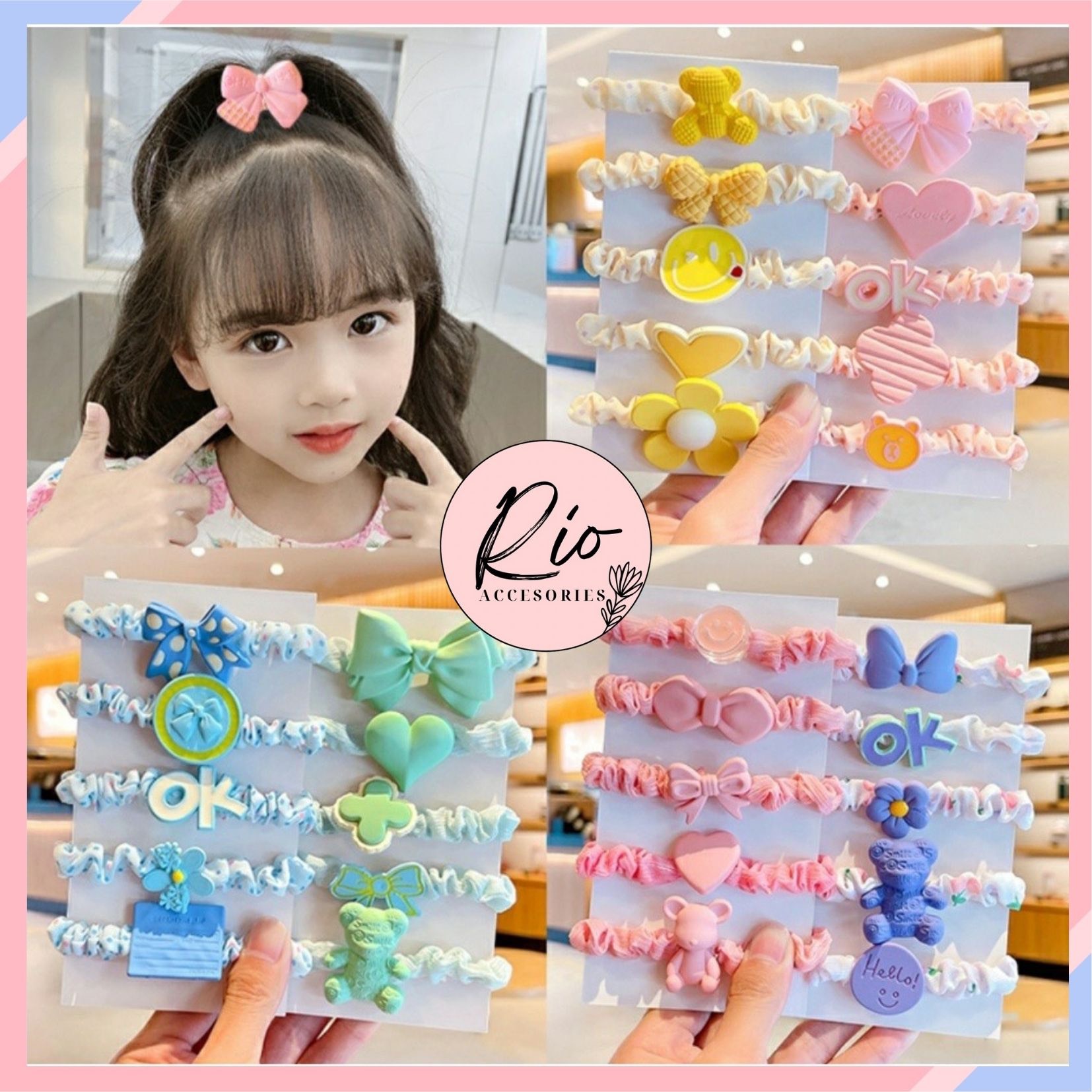 Set 5 dây cột tóc vải cao cấp siêu xinh cho bé SDV - Dây buộc tóc