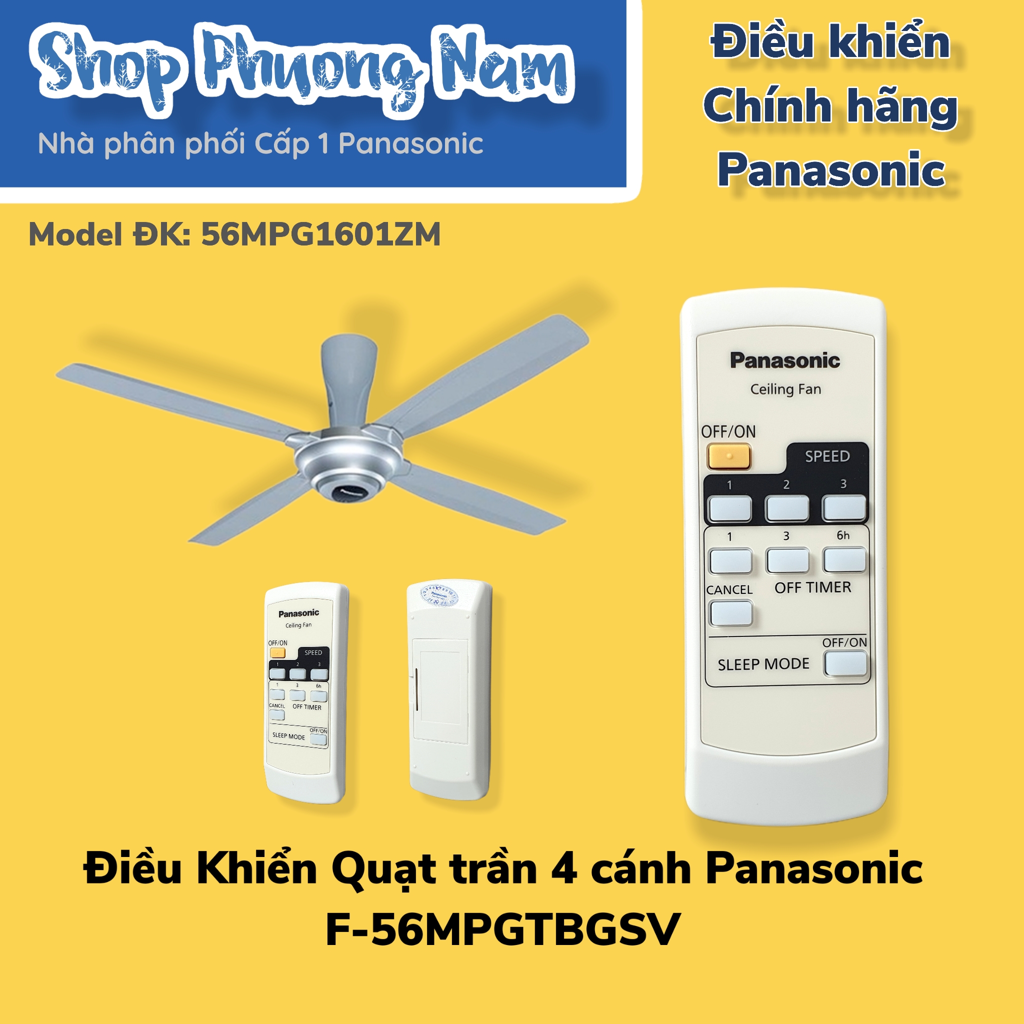 Điều khiển chính hãng Quạt trần Panasonic Model F-56MPG