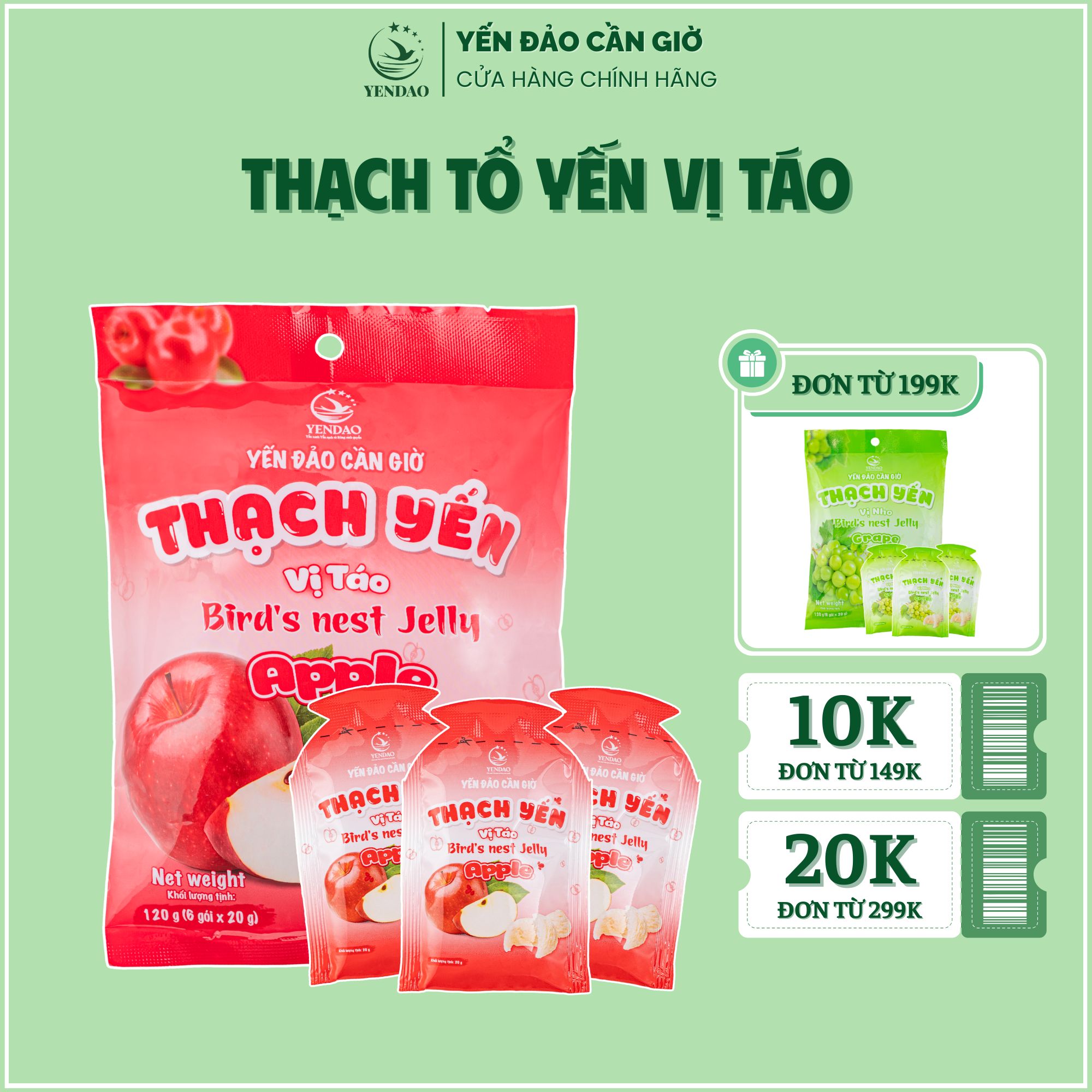 Yến Đảo - Thạch Tổ Yến Vị Táo Hương Vị Trái Cây Tươi Ngon, Dinh Dưỡng Cho Cả Gia Đình