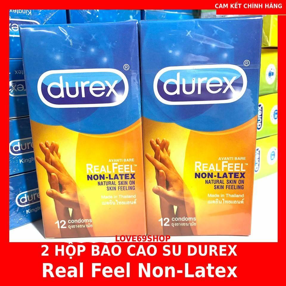 Bộ 2 Hộp Bao Cao Su Siêu Mỏng Cao Câp Durex Real Fell hôp 12c - Siêu Mỏng ,giữ ấm