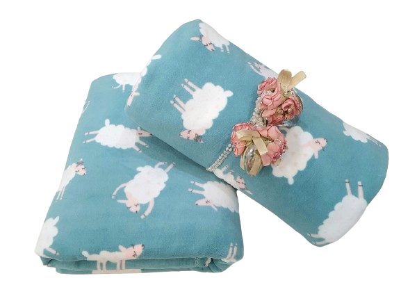 Mền nỉ nhung thái cừu xanh du lịch văn phòng