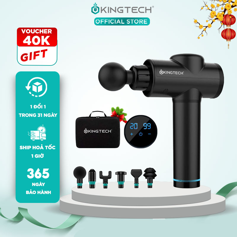 Súng Massage Cầm Tay Đa Năng Cao Cấp KINGTECH KH-720 -  Máy Massage Toàn Thân 20 Cấp Độ Xoa Bóp Chuyên Sâu Cổ Vai Gáy, Chân, Tay, Đùi - Quà Tặng Nam Nữ, Sếp, Doanh Nghiệp - Chính Hãng