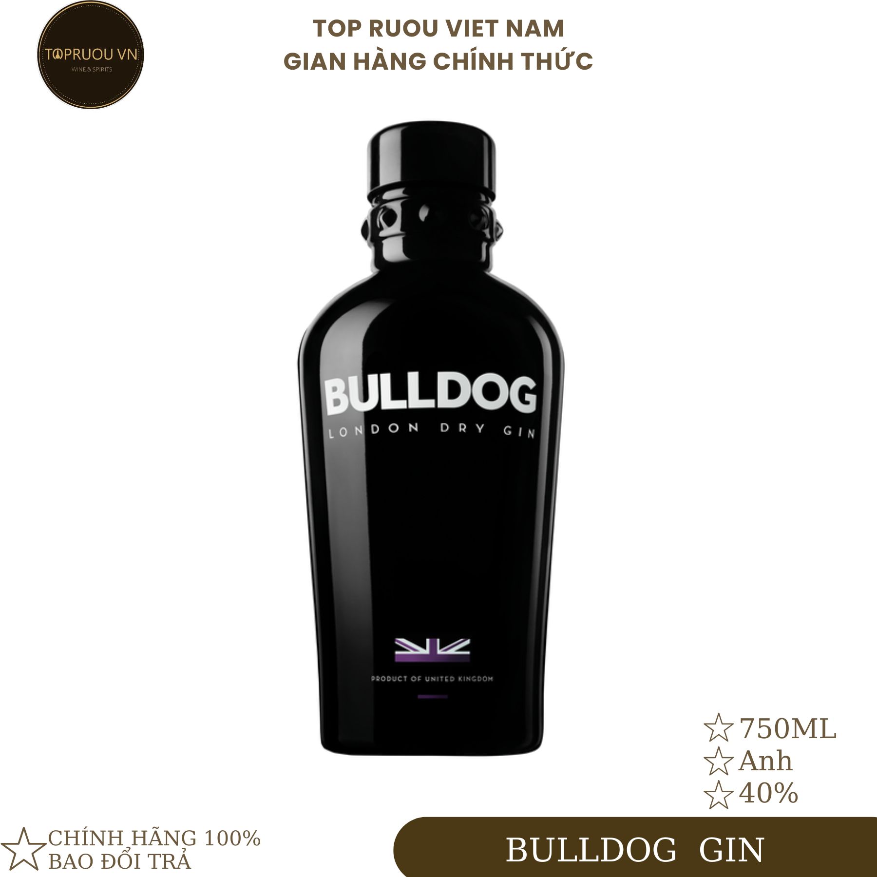 [Top Rượu VN] Rượu Gin Bulldog 700ml [Chính Hãng]