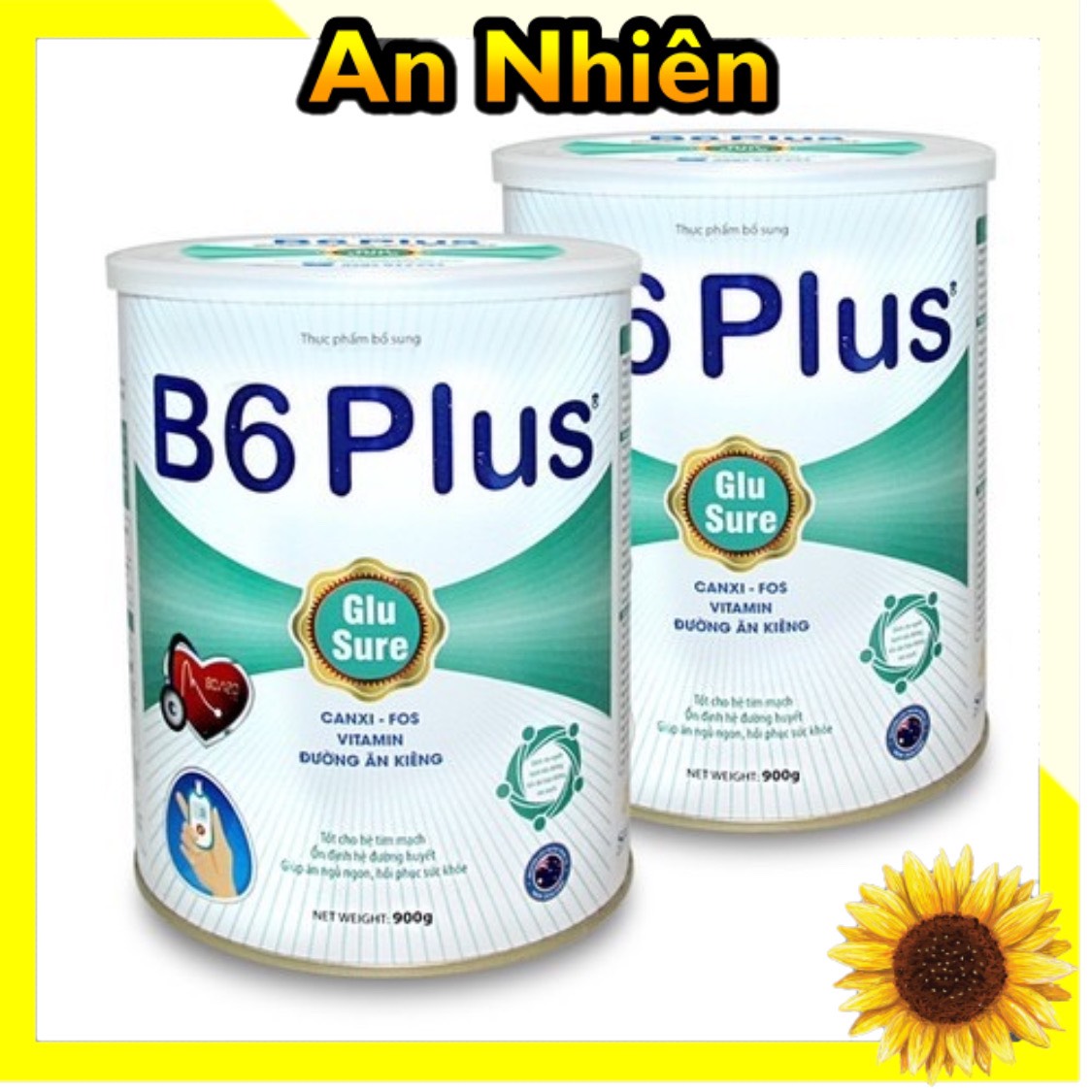 Combo 2 lon sữa cho người tiểu đường B6 Plus 900gr , giúp ổn định đường huyết, ngừa tiểu đường.