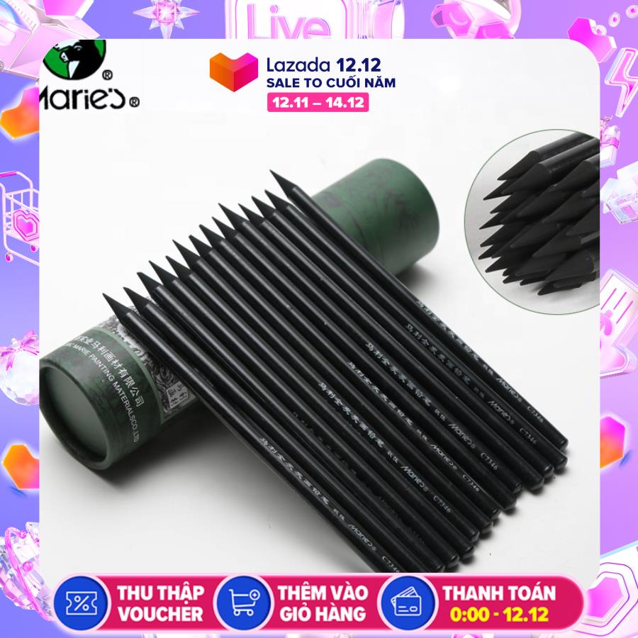 Chì Than Maries Cao Cấp Bộ 24 Cây