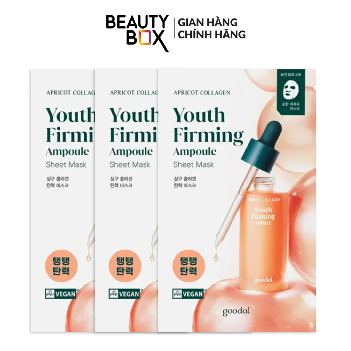 Combo 3 Mặt Nạ Dưỡng Da Săn Chắc Goodal Apricot Collagen Youth Firming Mask 29g