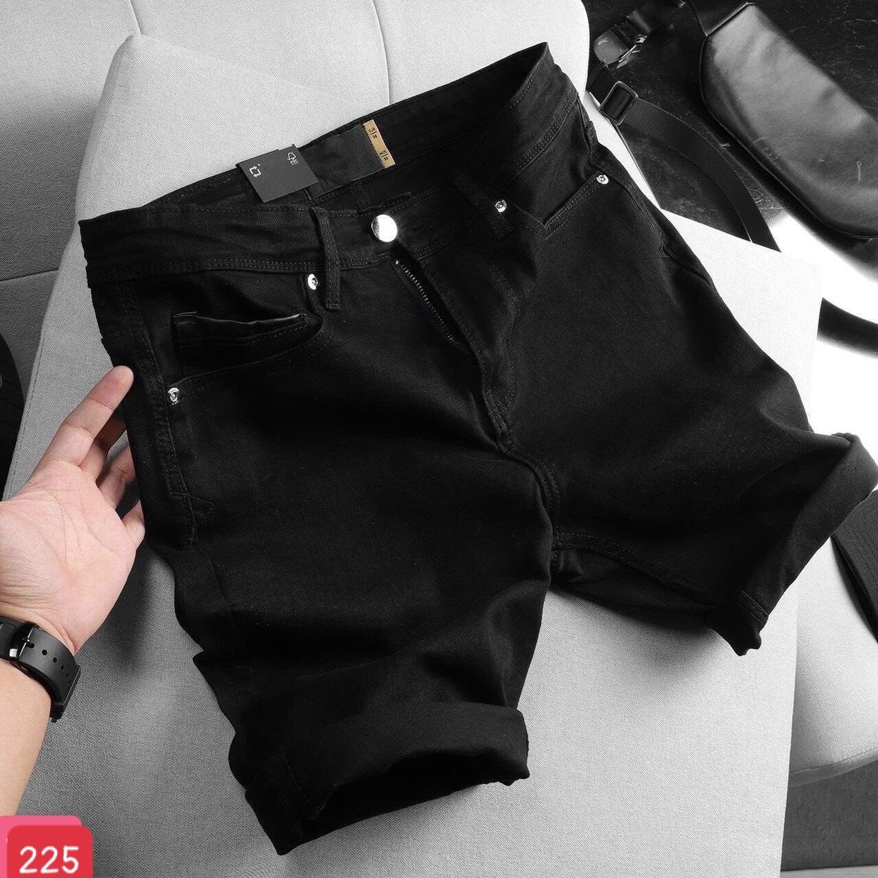 Quần short jean nam đen cao cấp- quần short jean nam form chuẩn đẹp co giãn mẫu mới -quần short nam chất denim trẻ trung ,cá tính QUYNH_STORE97 QS225