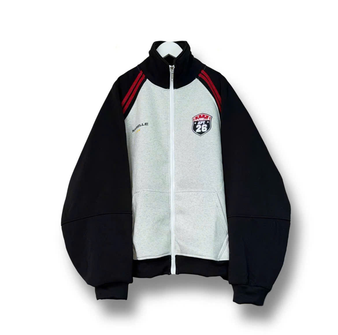  Áo Khoác Nỉ khóa kéo cổ trụ logo 26 sọc viền tay chất nỉ tàu siêu dày dặn-Áo khoác nam nữ 