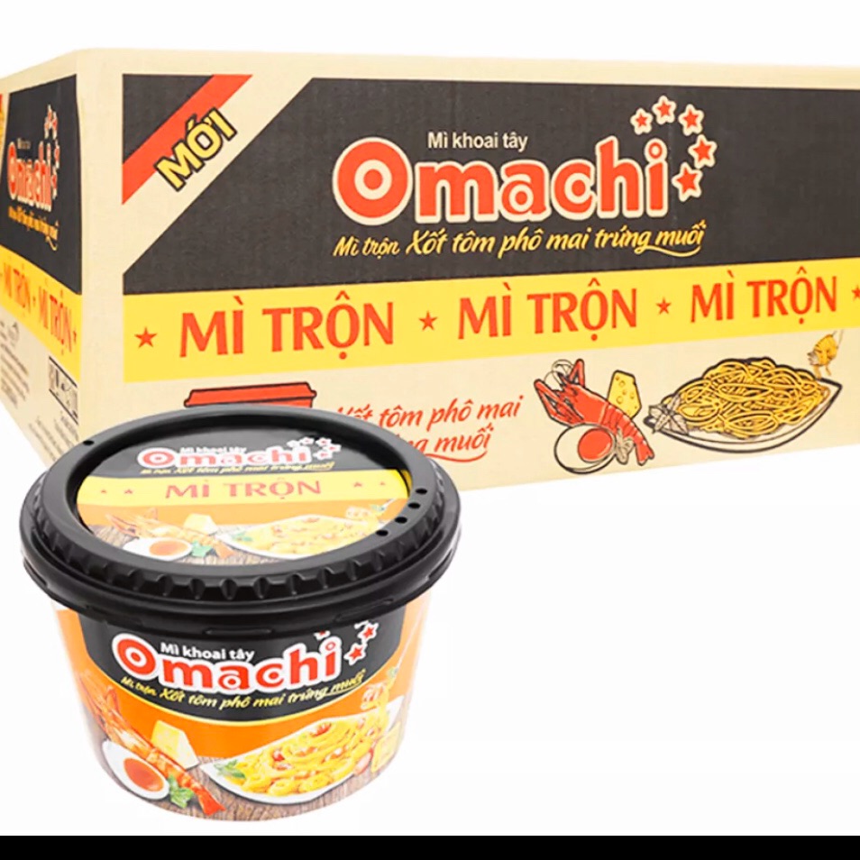 Mì Omachi trộn phomai trứng muối 105gam(thùng 12tô)