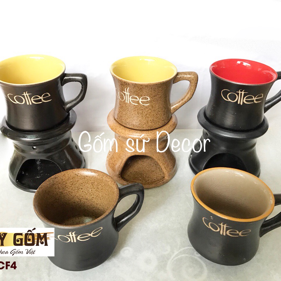 Tách cà phê có đế giữ nhiệt - Gốm sứ Bát Tràng