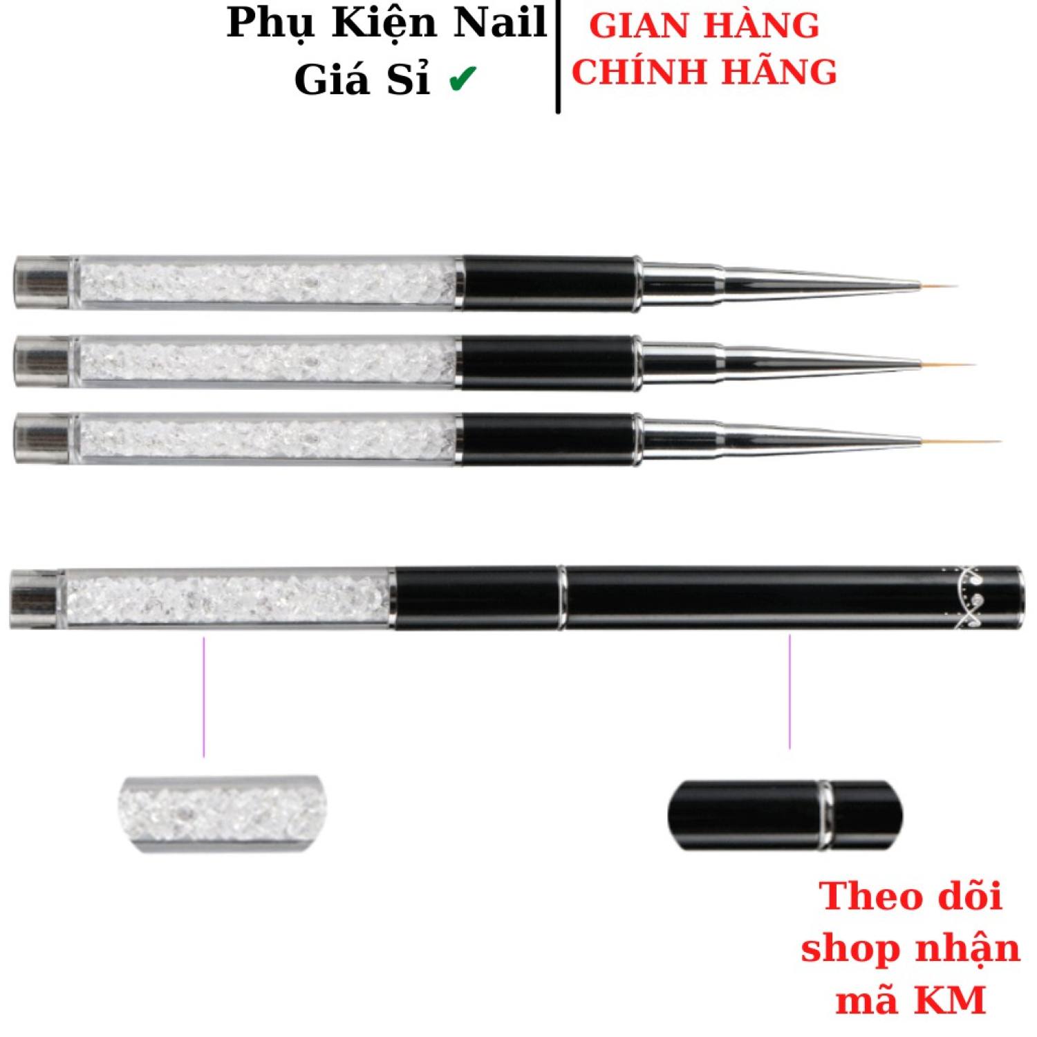 Cọ nét vẽ móng cán đá cao cấp 3 size - Cọ vẽ nail chuyên dụng