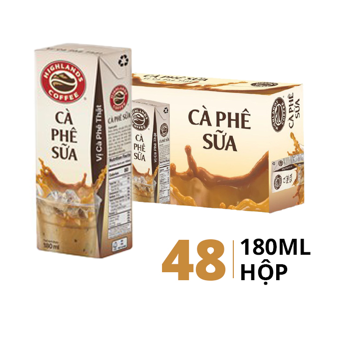 Thùng 48 hộp Cà phê Sữa Highlands Coffee Tetra pack