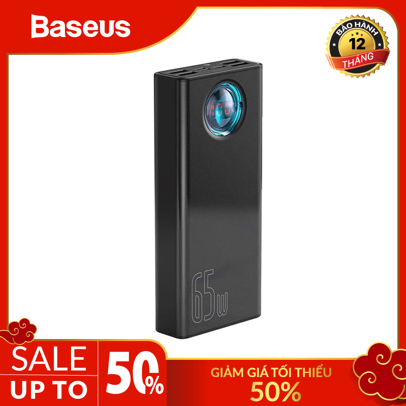 Pin Dự Phòng 65W Baseus Amblight Digital Display Quick Charge 2 cổng PD sạc nhanh cho cả macbook , laptop ... - thương hiệu Baseus