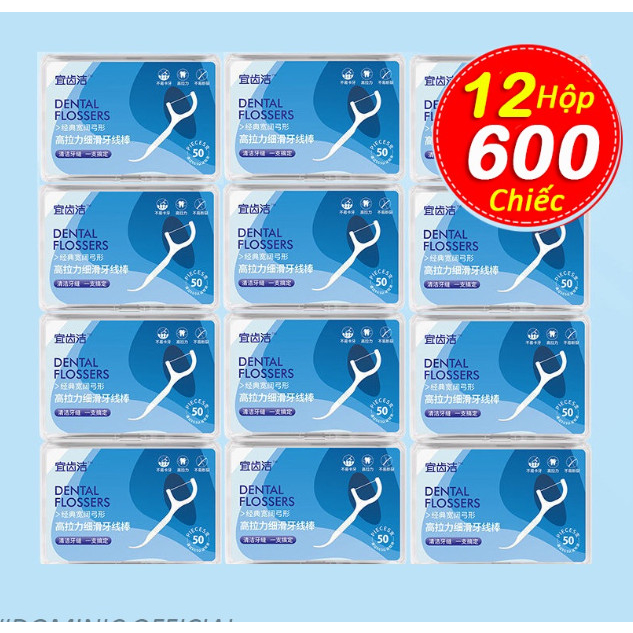 Combo 12 hộp chỉ tăm nha khoa xỉa răng vệ sinh bảo vệ răng miệng sạch sẽ