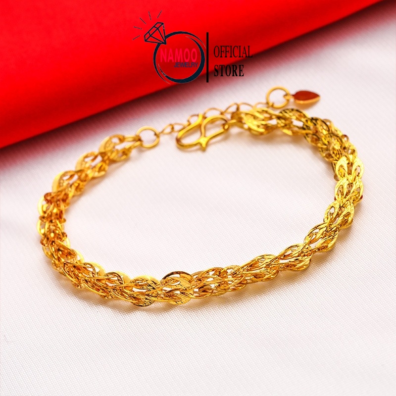 Lắc Tay Vàng, Lắc Tay Long Phụng Mạ Vàng 24k cao Cấp L251 Namoo Jewelry