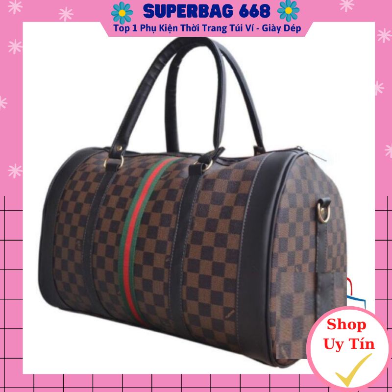 Túi Du Lịch ❤️FREESHIP❤️ Túi Trống Du Lịch Hoạ Tiết Kẻ Sz Đại HQ 50