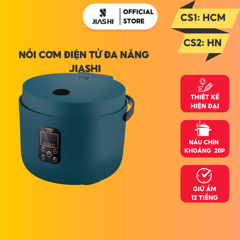 Nồi cơm điện tử mini đa năng JIASHI 6 chức năng nấu cho 1-3 người hàng nội địa cao cấp - Lòng nồi chống dính, dễ dàng sử dụng - Hàng chính hãng - Bảo hành 6 tháng NCD03