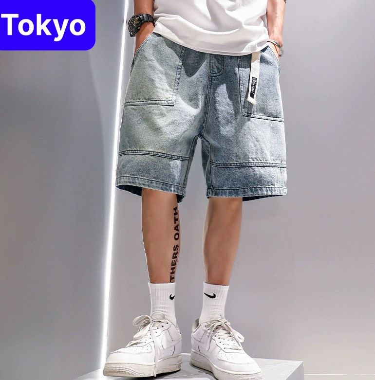  Quần Short SỌT đùi Jean Nam eo chun nam nữ sỏ dây co dãn 4 chiều Quần Sooc bò trơn và rách thời trang - Tokyo Fashion 