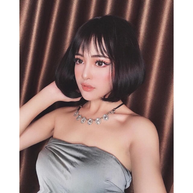 Tóc giả nữ🥰 FREESHIP ĐƠN 50k🥰 Tóc giả nguyên đầu cúp víc cao cấp- tặng lứoi chùm tóc- hình