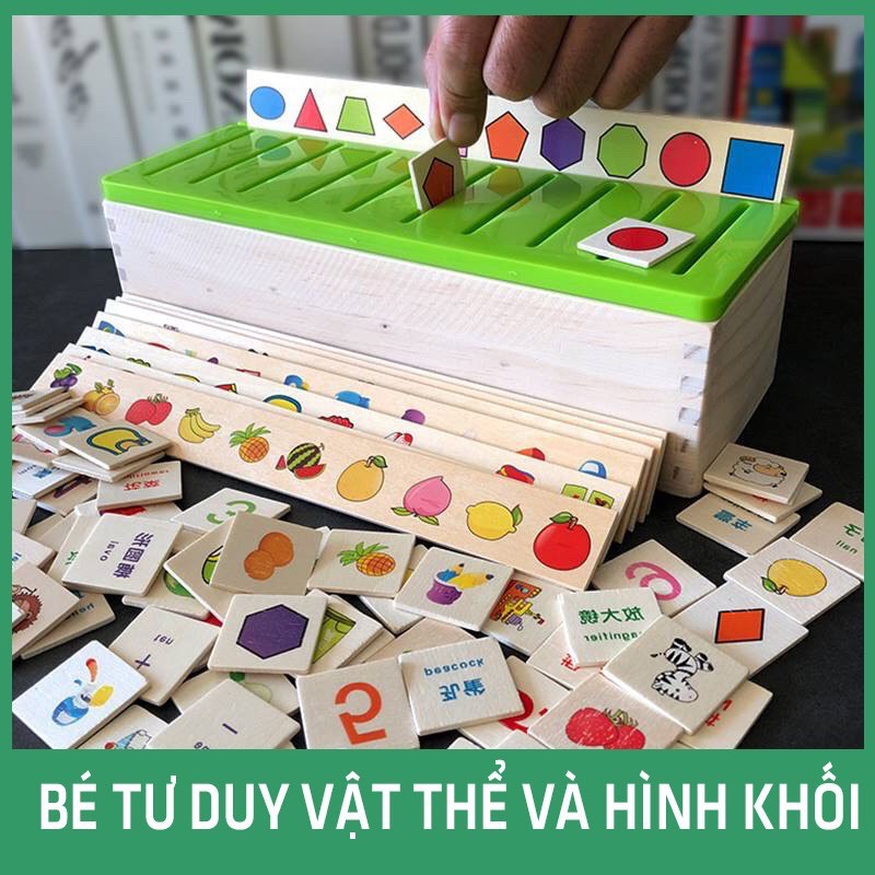 Hộp thả hình phân loại theo chủ đề bằng gỗ cho bé