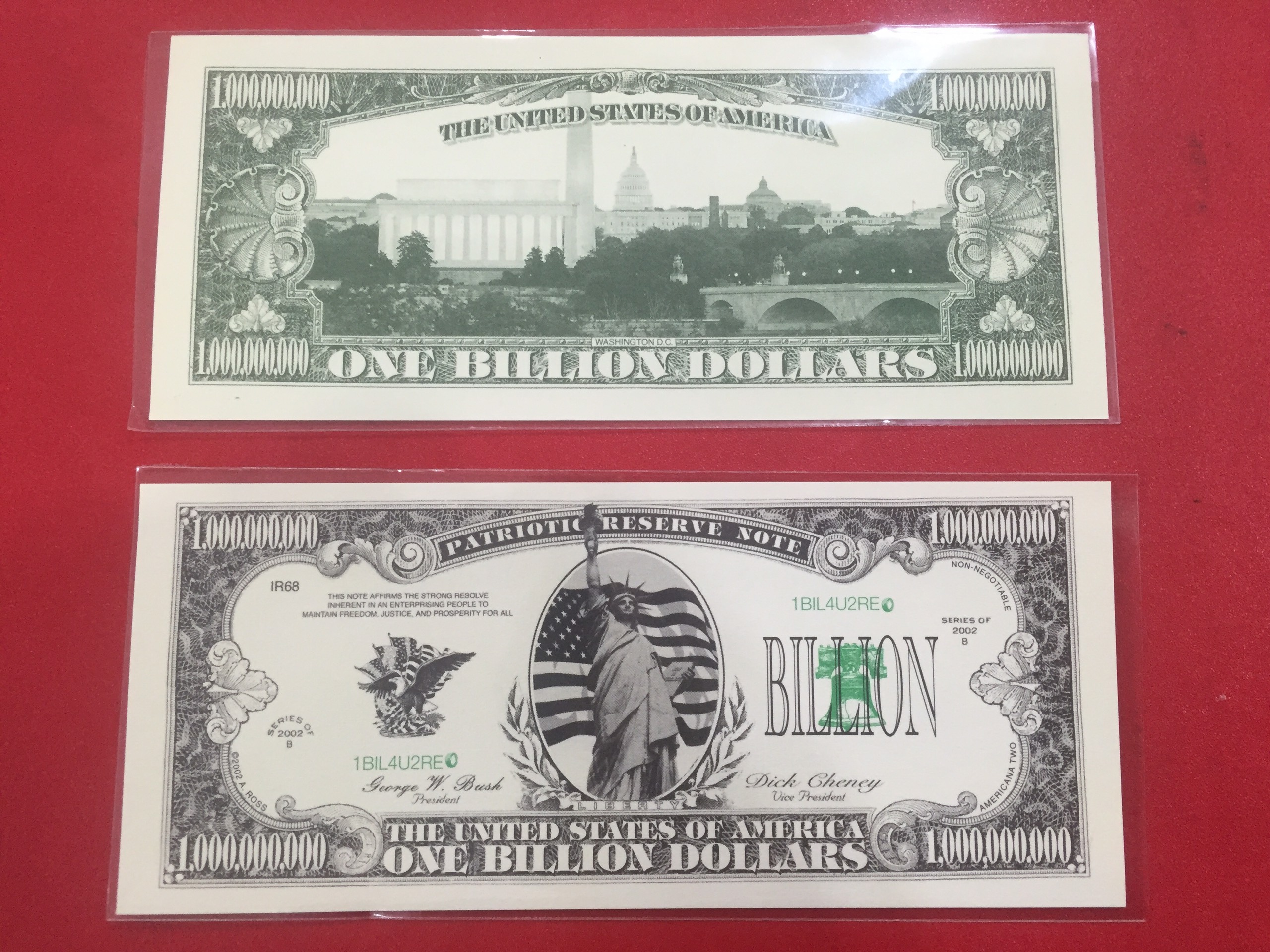 Tờ 1 Tỷ USD KỶ NIỆM NƯỚC MỸ