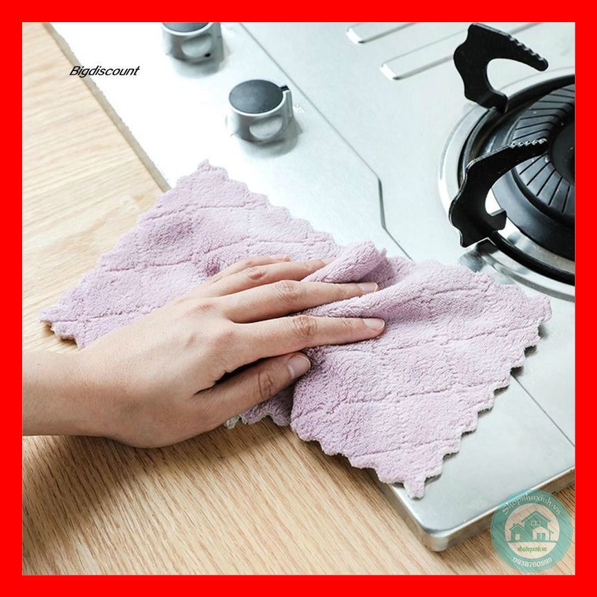 [CHỈ 1 NGÀY] SET 10 khăn lau chùi đa năng 2 mặt, lau nhà bếp, bát đĩa, bàn ghế,... thấm hút tốt, siêu mềm mịn