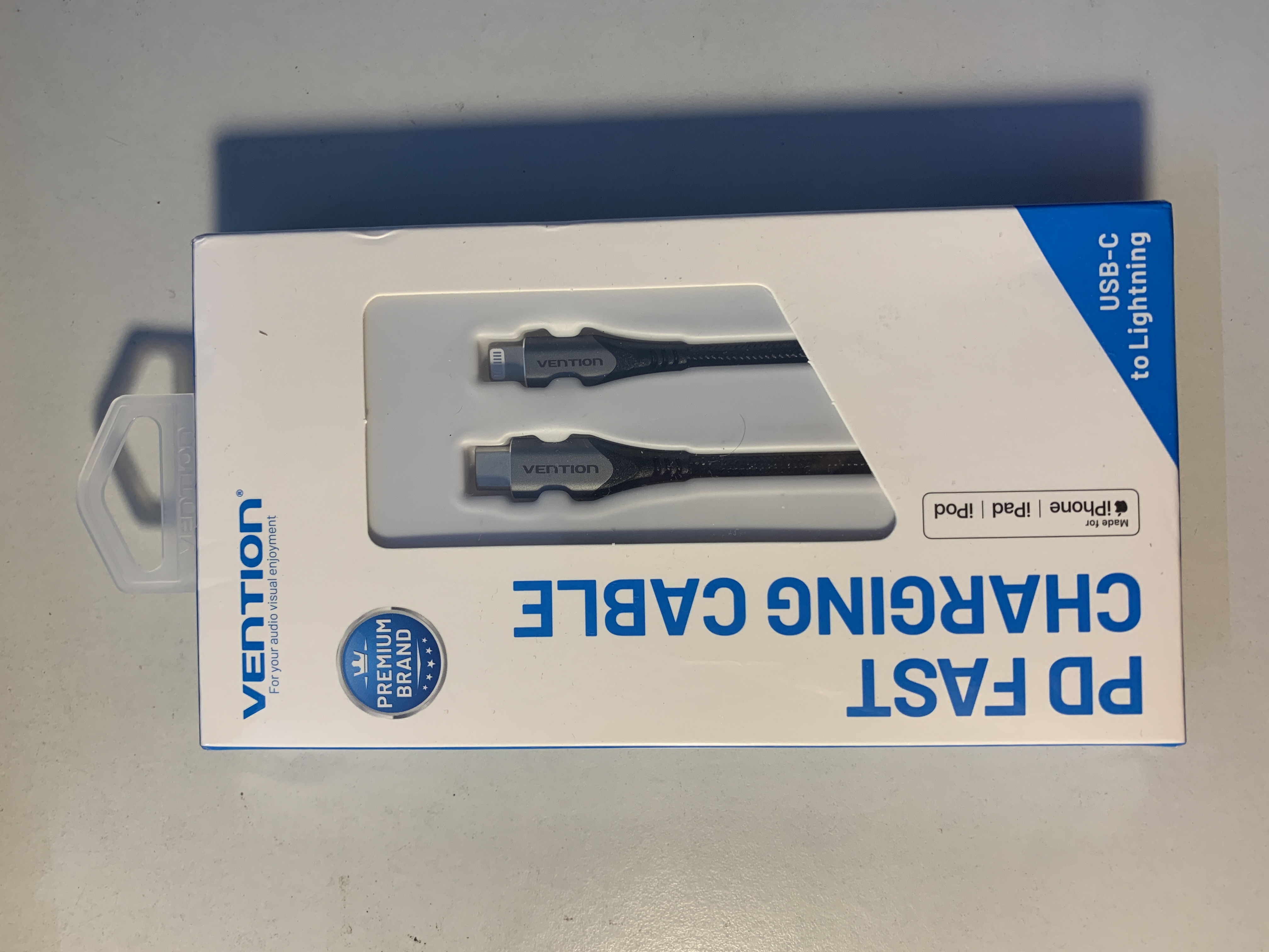 Cáp sạc nhanh Vention MFI C-L bọc dù hợp kim nhôm cho iPhone