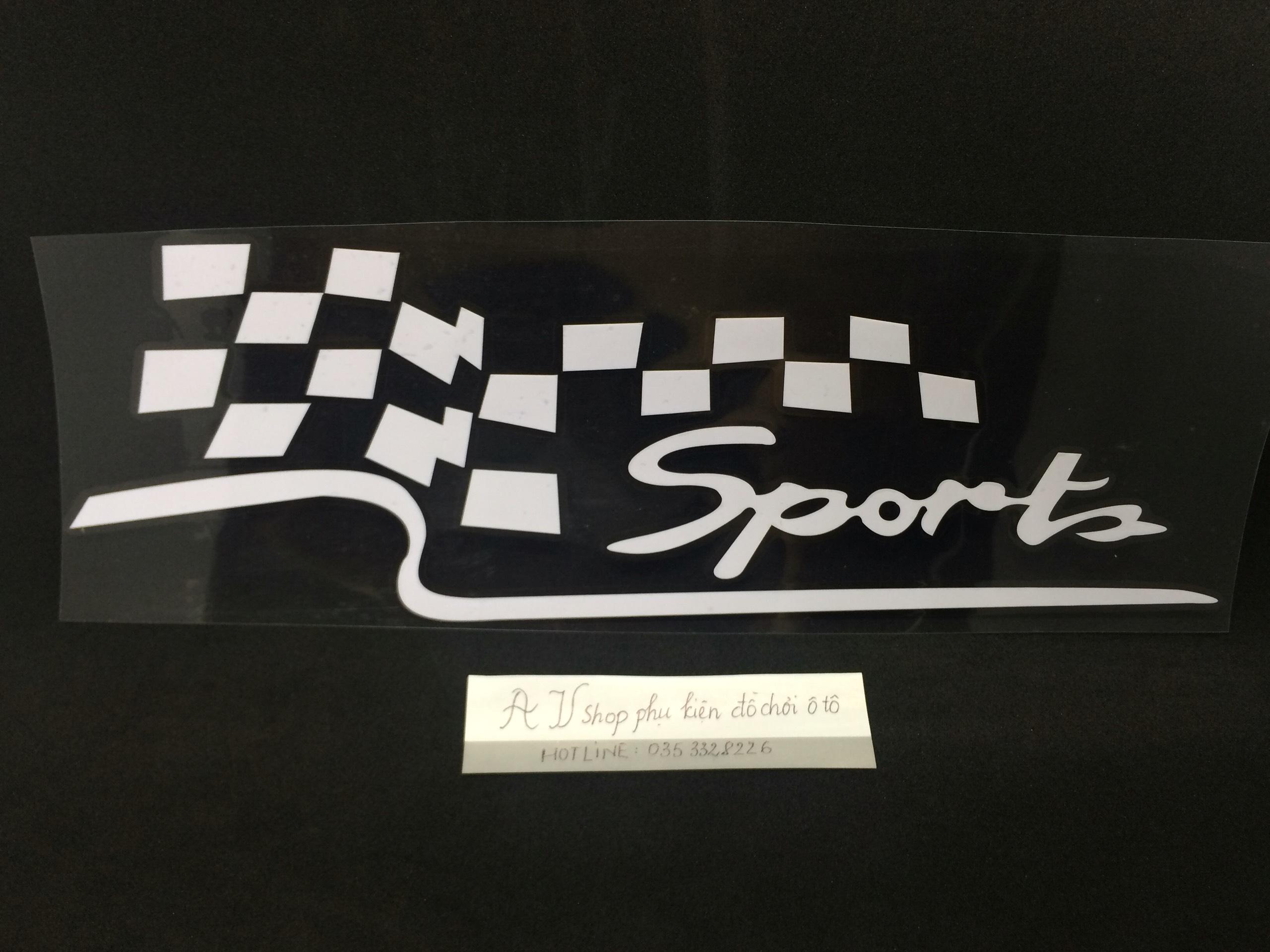 Decal chữ sport màu TRẮNG
