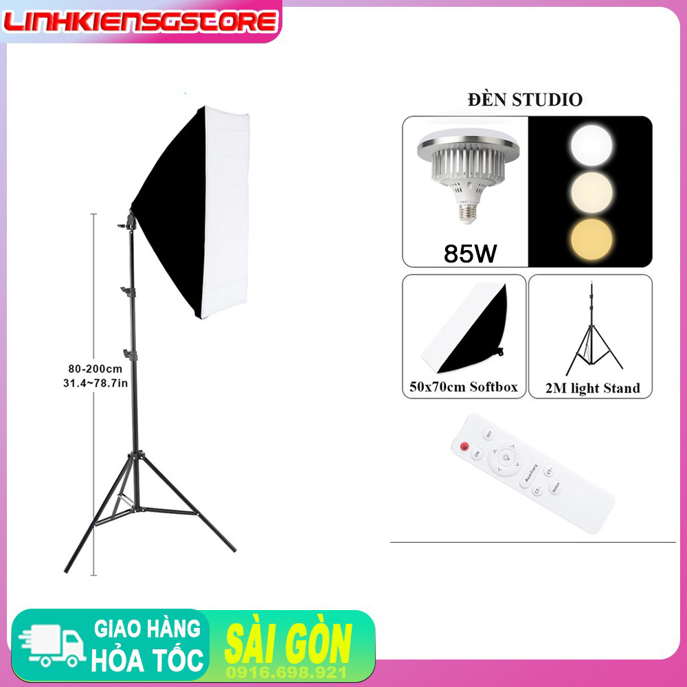 Full bộ softbox+ chân 2m + đèn nấm điều chỉnh sáng màu sắc hỗ trợ ánh sáng cho studio chụp ảnh, lookbook
