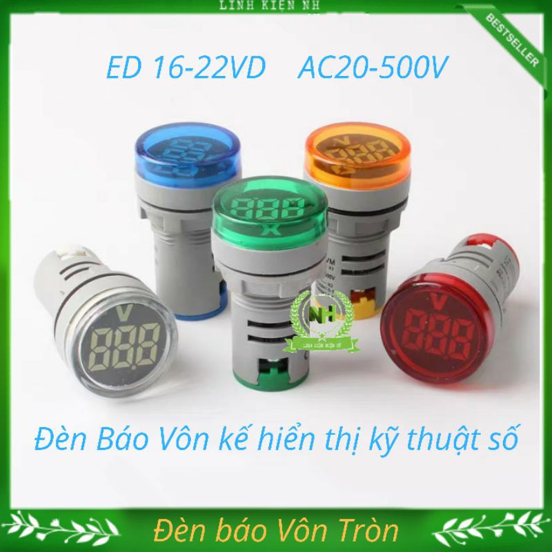 Đèn báo vôn kế hiển thị kỹ thuật số ac20-500v