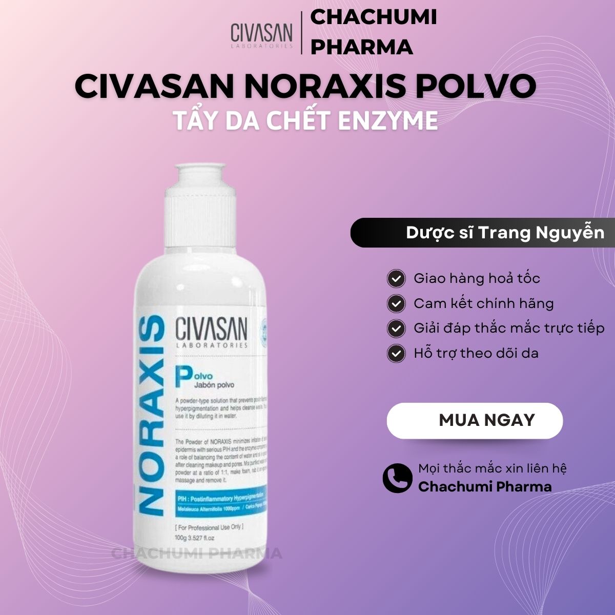 Tẩy da chết enzyme Civasan Noraxis Polvo