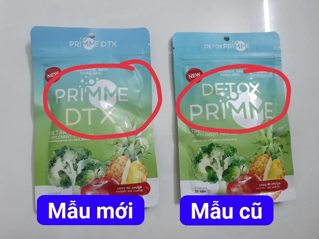 60 Viên khử mỡ Detox Primme DTX Thái Lan 2023 chiết xuất rau củ