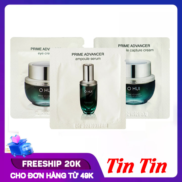 Combo 10 tinh chất + 10 kem mắt +10 kem mặt chống lão hóa ohui prime advancer ampoule 1ml x 30