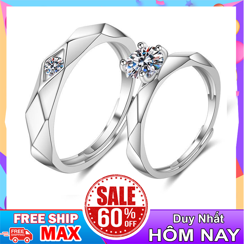 ( FREE SHIP ) NHẪN ĐÔI TÌNH YÊU BẠC 925 CAO CẤP - NHẪN CẶP BẠC - NHẪN ĐÔI NAM NỮ BẠC s925 (TS-ND-A13)