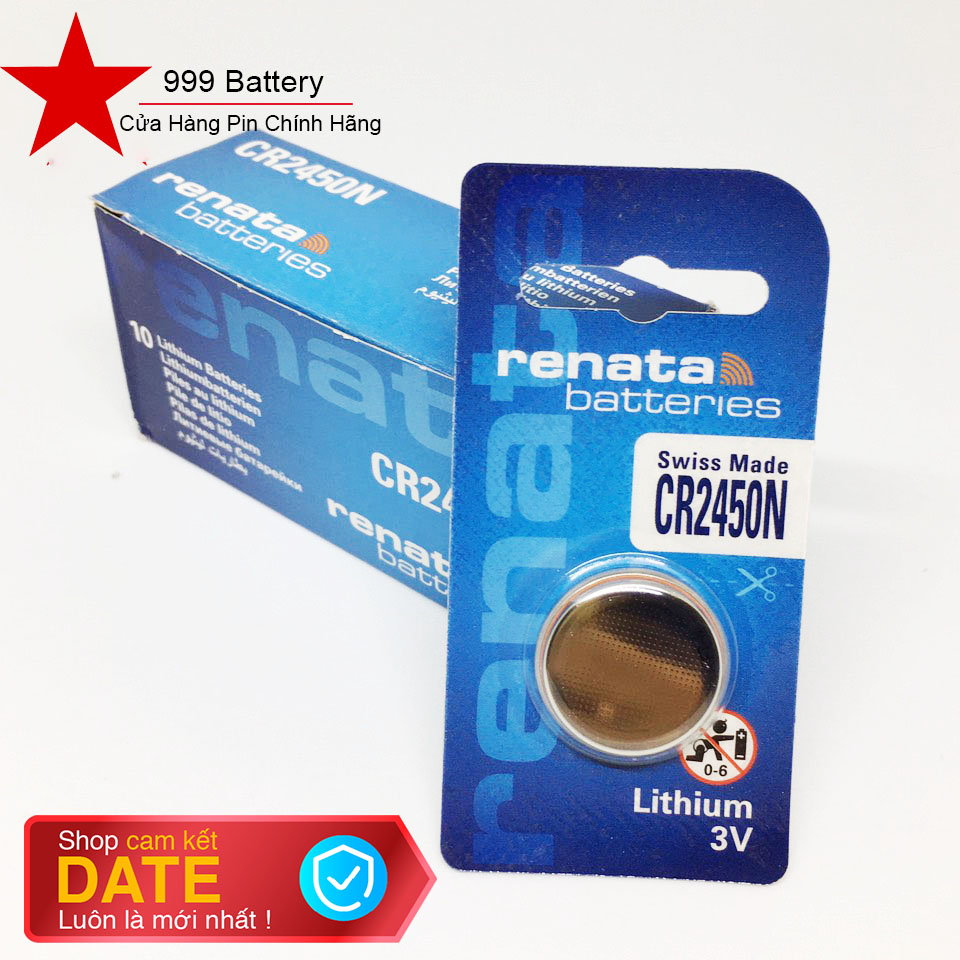 1 vỉ pin renata cr2450 cr2450n lithium 3v chính hãng