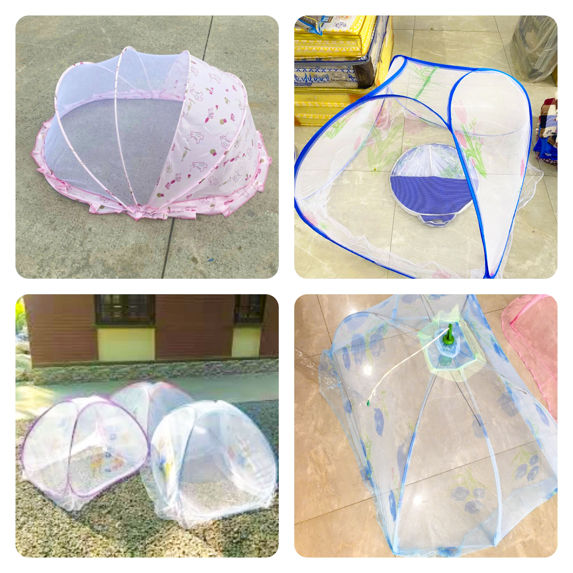 Màn chụp trẻ em, Mùng chụp cho bé, chống muỗi, côn trùng, mùng an toàn cho bé yêu, lưới dẻo dai siêu bền