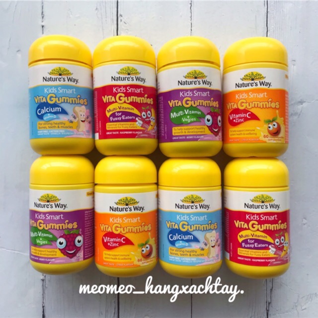 Kẹo dẻo Nature Way Gummies Úc bổ sung vitamin cho bé từ 2 tuổi Úc 60 viên