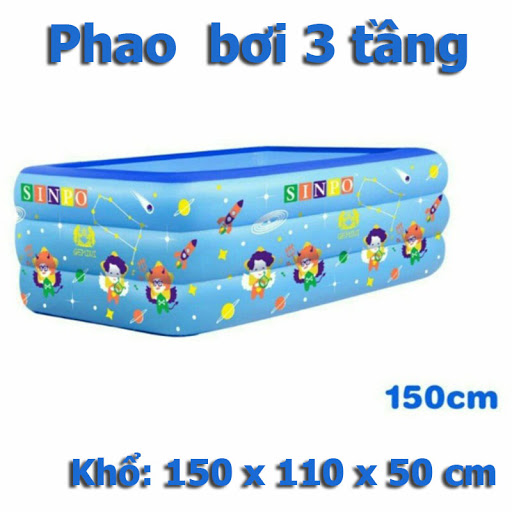 Bể bơi trẻ em loại dày , bể bơi phao 3 tầng 150x105x55cm , hồ bơi tắm cho bé, bồn tắm trẻ em hình chữ nhật bể bơi trong nhà loại 150cm dày dặn, bền đẹp. có bảo hành