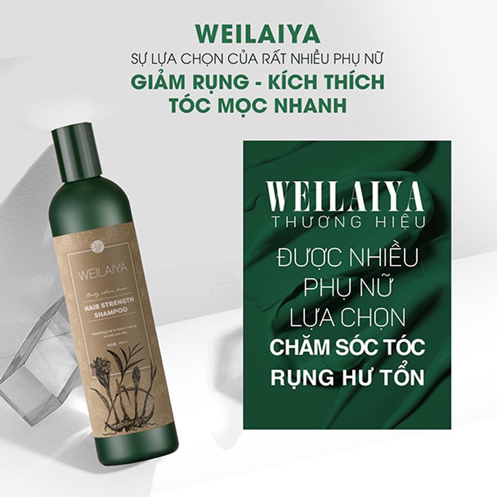 Dầu gội Weilaiya gừng hà thủ ô ngăn rụng, kích mọc tóc chính hãng 400ml
