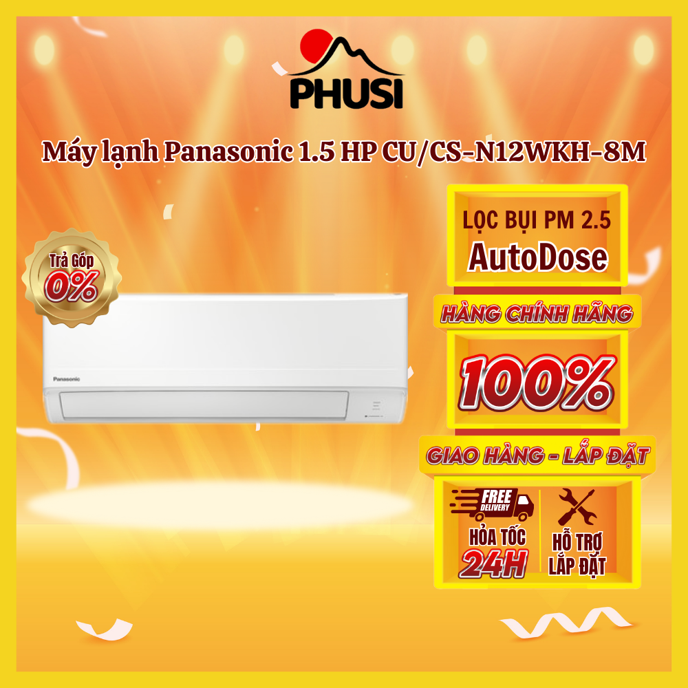 ✅máy lạnh panasonic 1.5 hp cu/cs-n12wkh-8