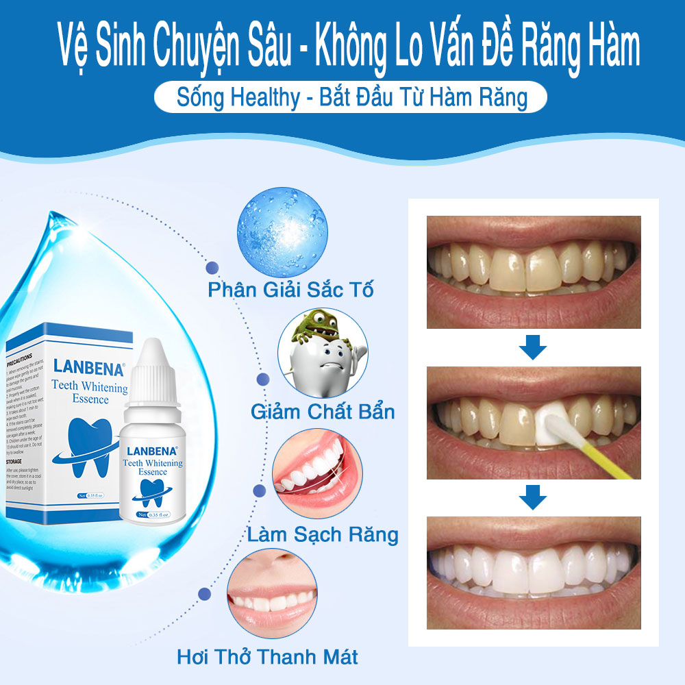 [HCM]Tinh Chất Tẩy Trắng Răng Khử Mùi Hôi Làm Sạch Mảng Bám Trên Răng Gây Ố Vàng Whitening Teeth Oral Treatment