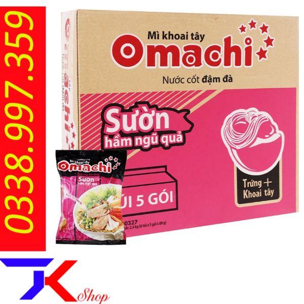 Thùng Mì khoai tây Omachi sườn hầm ngũ quả 30 gói