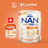 Sữa bột Nestlé NAN INFINIPRO A2 bước 2 400g nhập khẩu Thụy Sĩ  với công thức đầu tiên chứa đạm A2, 6HMO & Lợi khuẩn kép