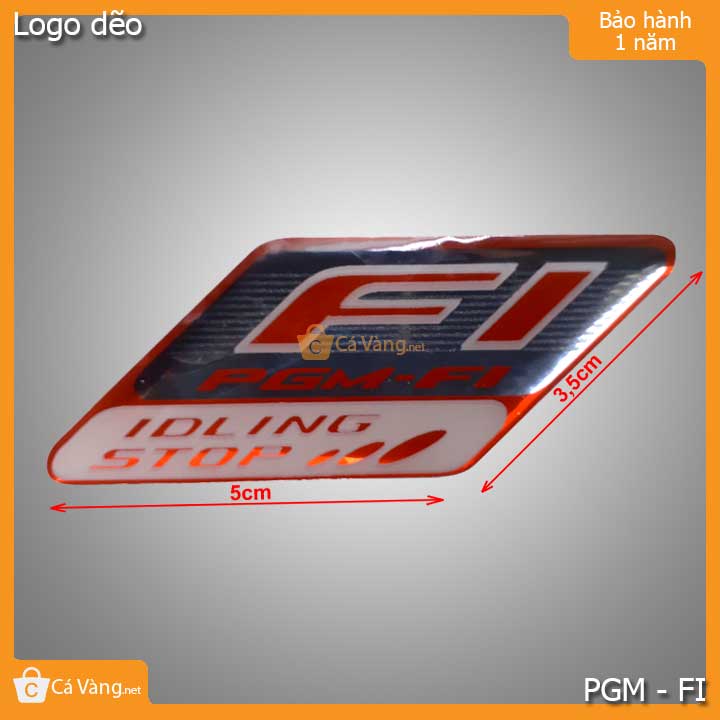 Logo dẽo PGM-FI dán trang trí cho nhiều xe máy 5cmx3,5cm loại tốt giá rẻ