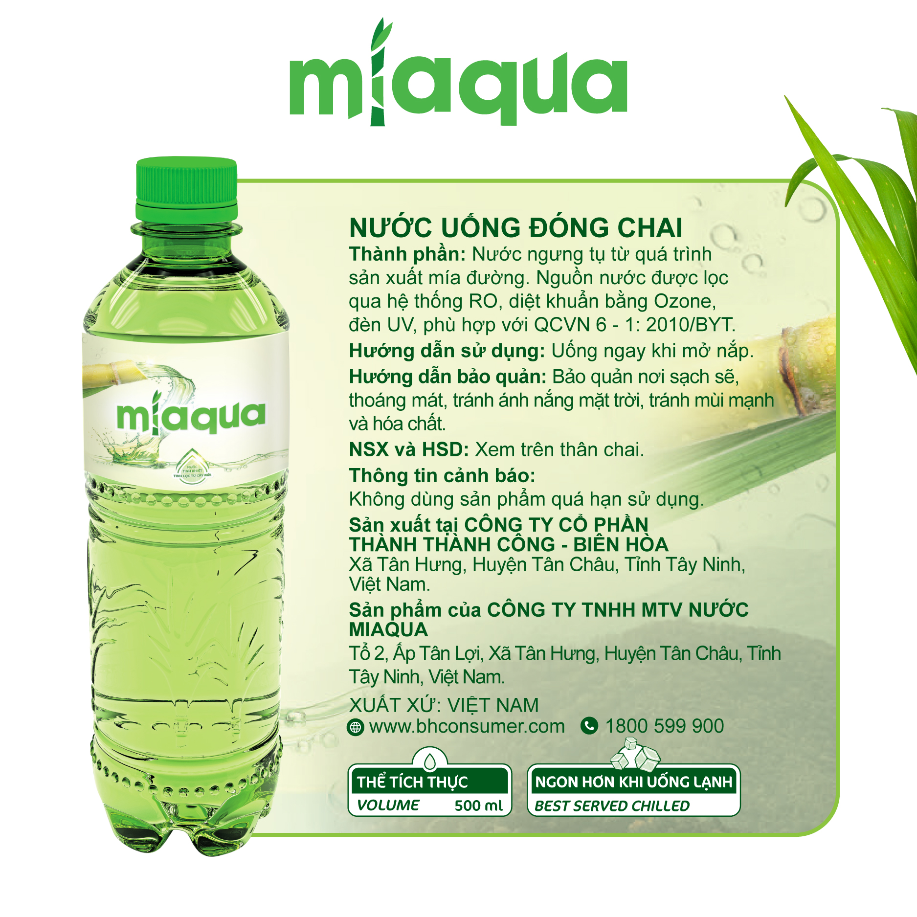 thùng 24 chai nước miaqua-nước tinh khiết tinh lọc từ cây mía 500ml chai 3