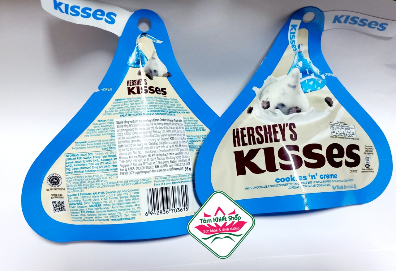 Socola hershey kisses vị oreo , 36 gr / gói, hsd: 5/2024