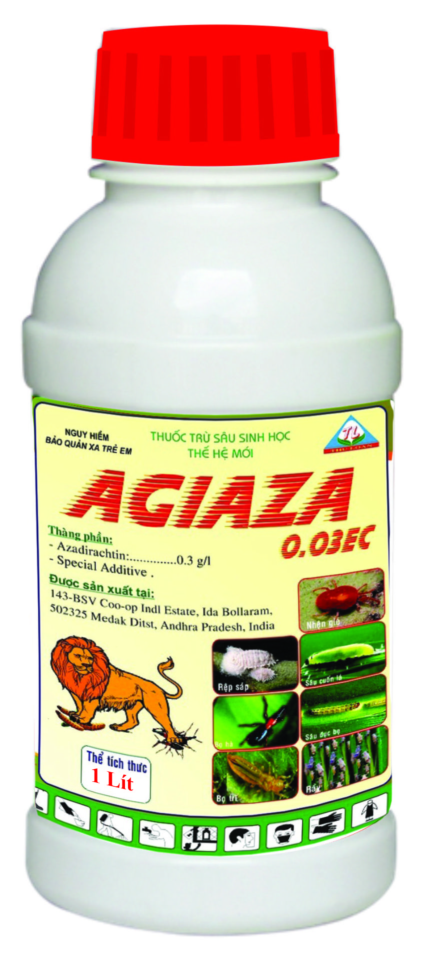 Dầu neem trừ sâu sinh học agiaza 0.03ec chai 1 lít